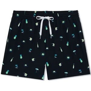 Chubbies Black Swim Trunks with Tropical Icons